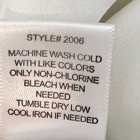 41 Hawthorn Womens Blouse Size Medium White Black Windowpane 3/4 Sleeve Chiffon - Picture 7 of 7